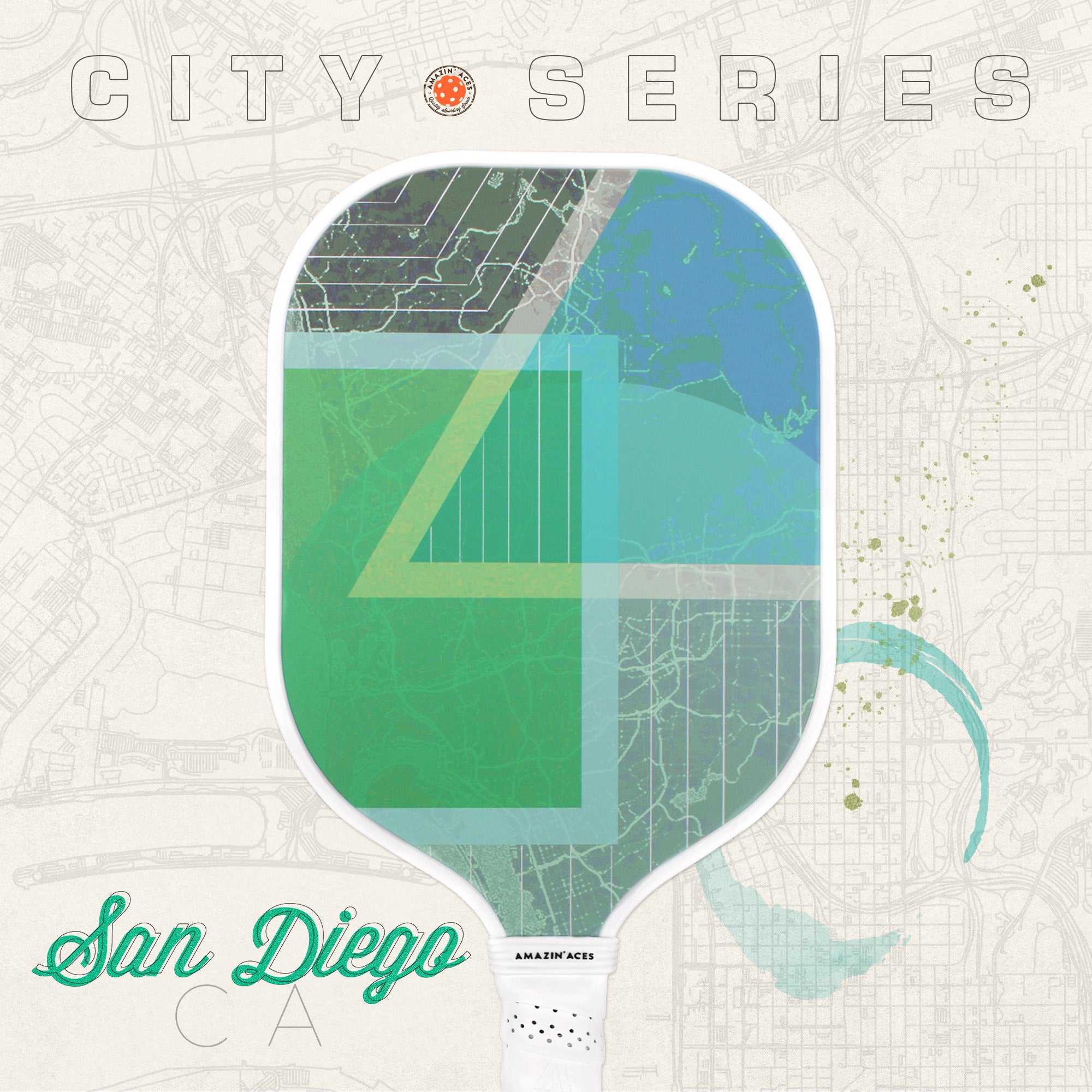 Amazin' Aces City Series San Diego, California-Inspired 2-Paddle Pickleball Set