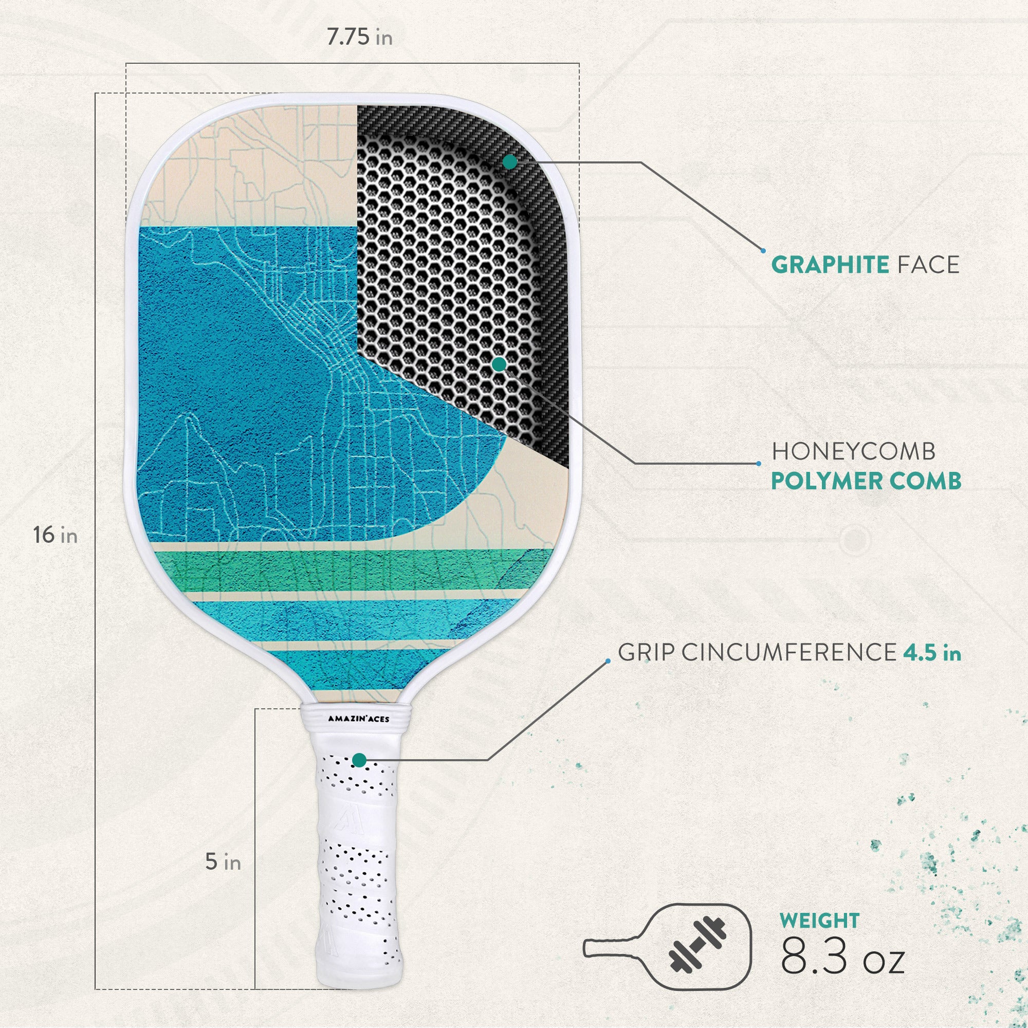 Amazin' Aces City Series Seattle, Washington-Inspired 2-Paddle Pickleball Set
