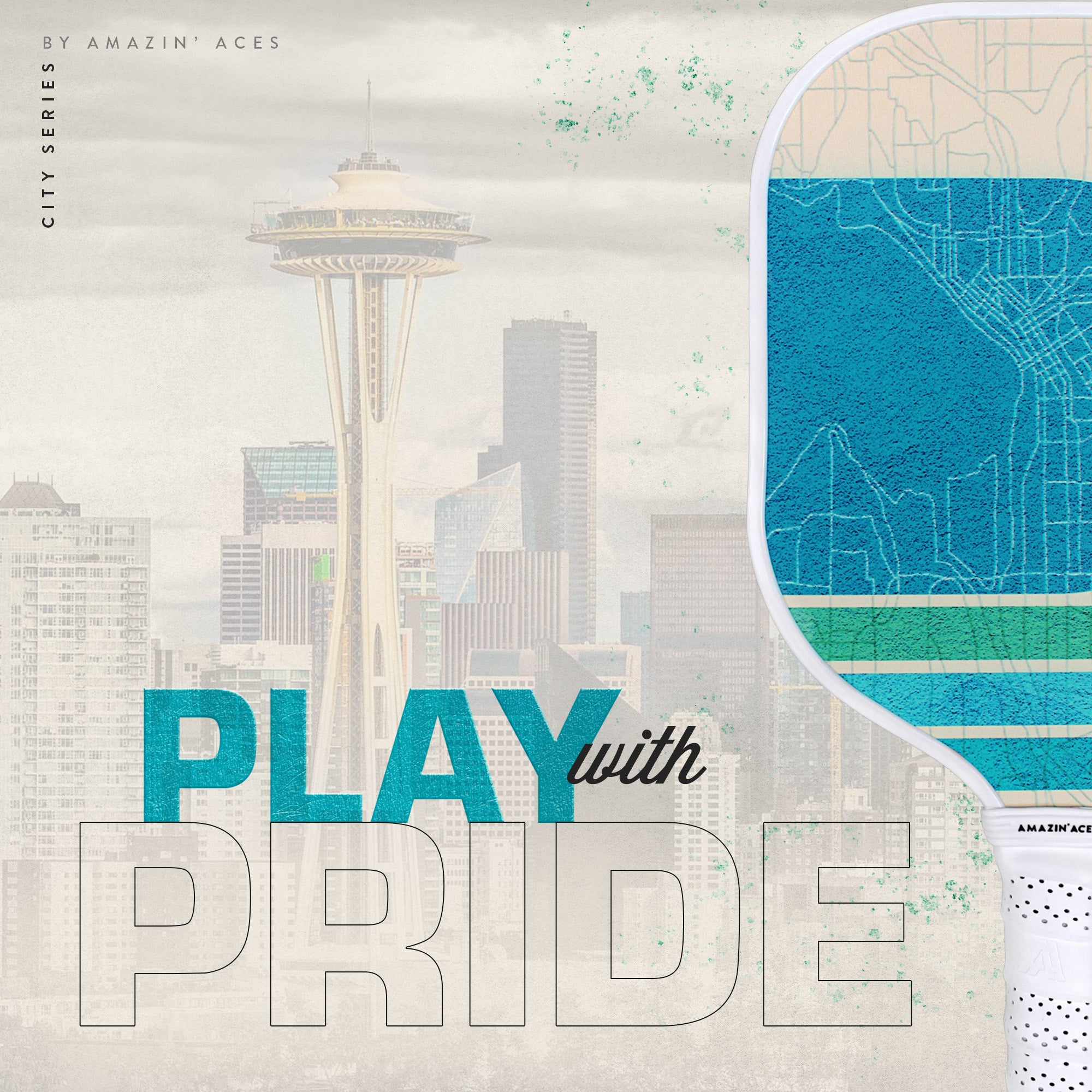 Amazin' Aces City Series Seattle, Washington-Inspired 2-Paddle Pickleball Set