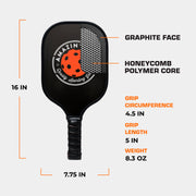 Amazin Aces Classic Graphite Pickleball Paddle Pack of 4 - Graphite Face and Honeycomb Polymer Core