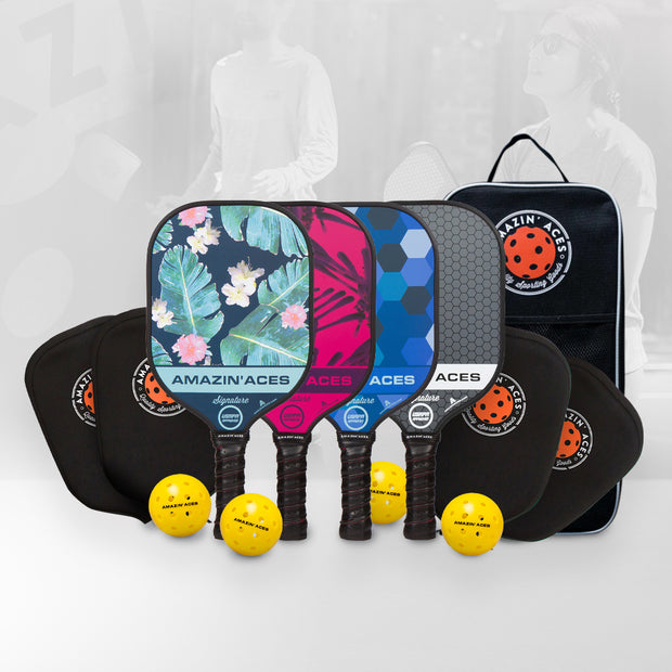 Amazin Aces Signature Pickleball 4-Paddle Set