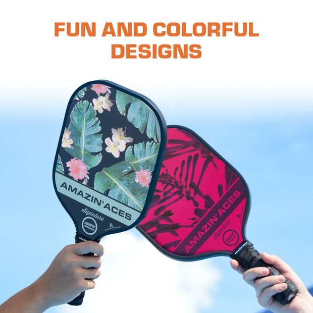 Amazin Aces Signature Pickleball Paddle Pack of 4 - Fun and Colorful Designs