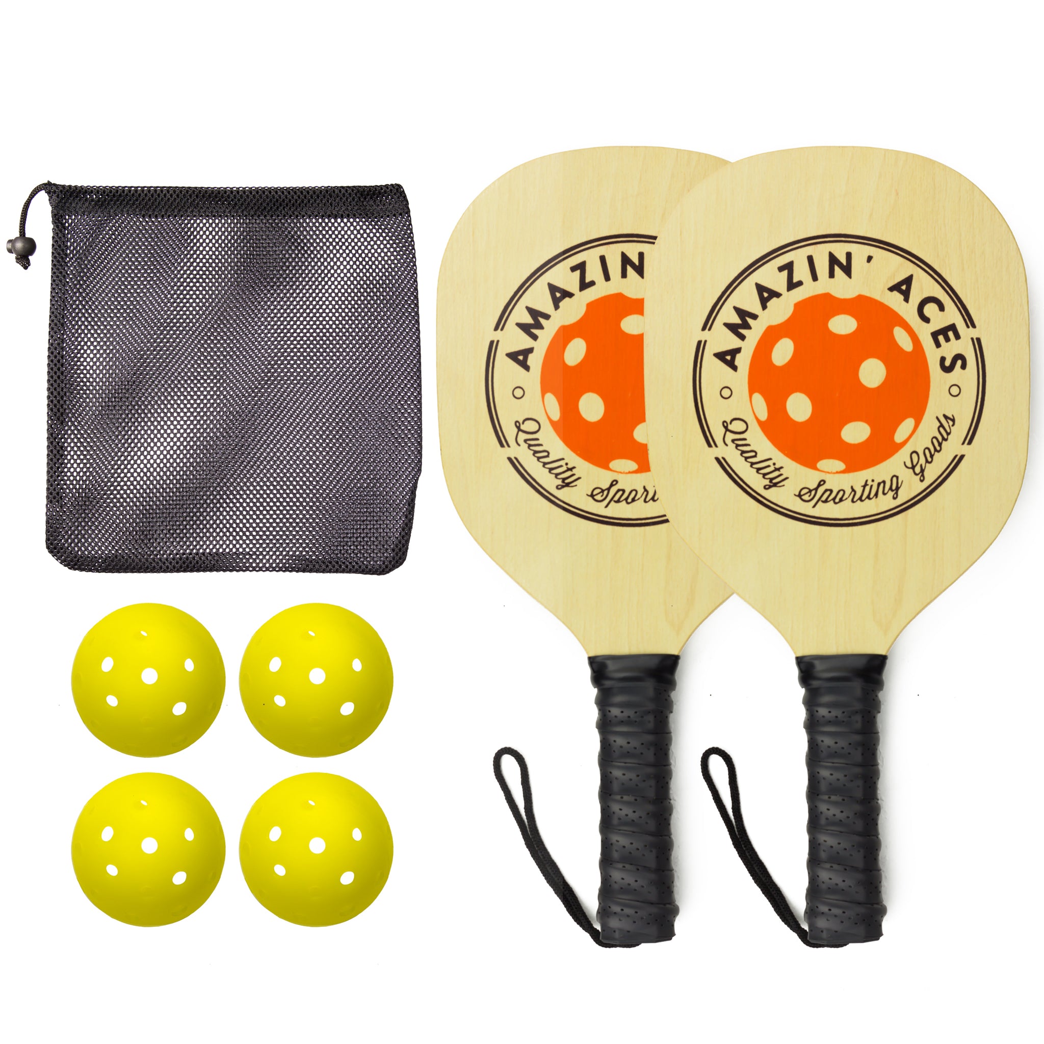 Amazin' Aces Wood Pickleball Paddle Set
