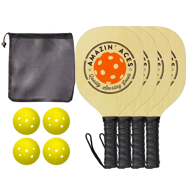 Wood 4 Paddle Set